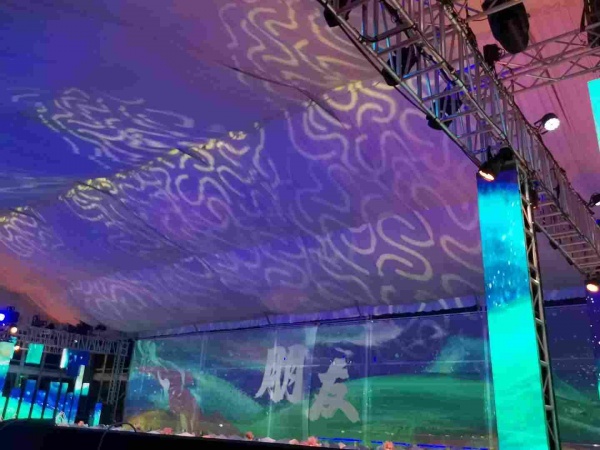 全息3D舞台纱幕 婚礼餐厅双面成像投影纱幕 空中悬浮成像网纱