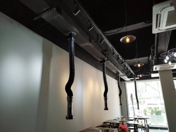 珠海韩式炭火自助烤肉店安装上排烟设计定制通风管的促进净化器维修