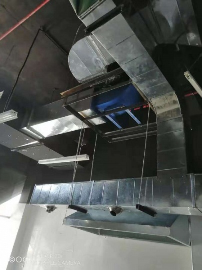 横琴大排档厨房排烟油烟风机维修更换烤肉店排烟