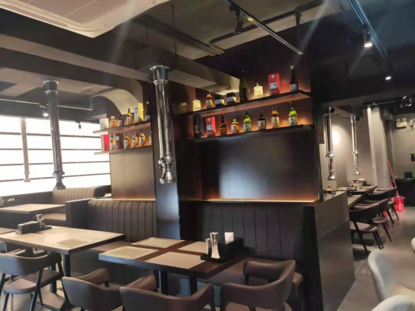 中山市专业日式餐厅改造烤肉店小风机伸缩管道定制施工